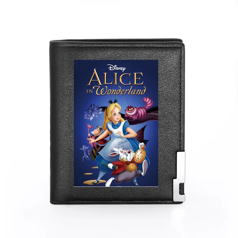 

Men Wallet Leather Alice In Wonderland Printing Billfold Slim Credit Card/ID Holders Inserts Money Bag Male Pocket Short Purses