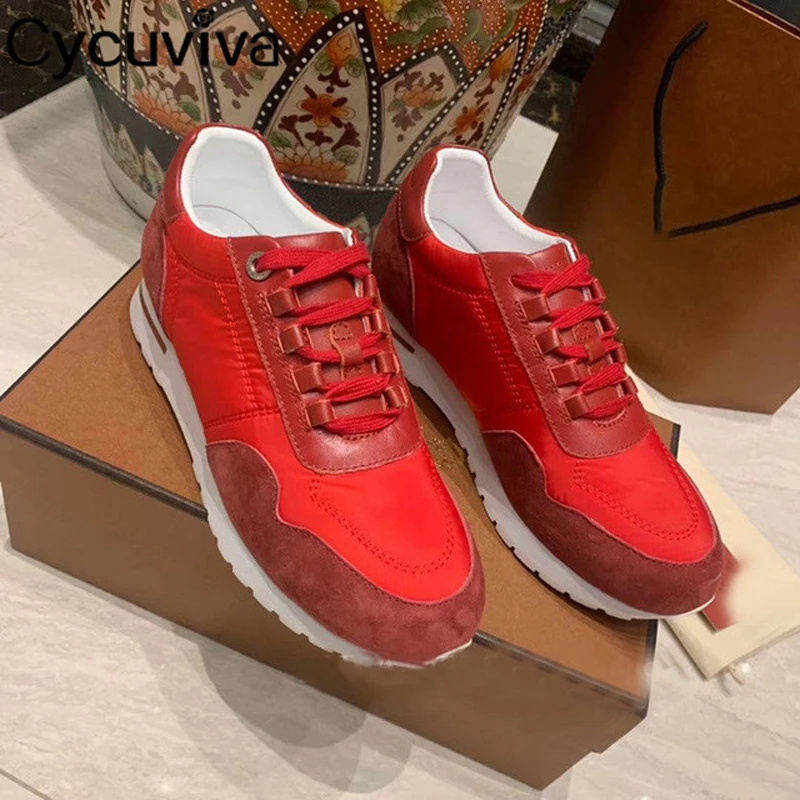 Женские дышащие кроссовки плоская подошва со шнуровкой с круглым носком для бега