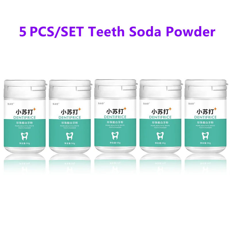 

Oral Dental Care 5PCS/SET Soda Teeth whitening Powder Remove Smoke Stains Coffee Stains Tea Stains Fresh Breath Bad Breath