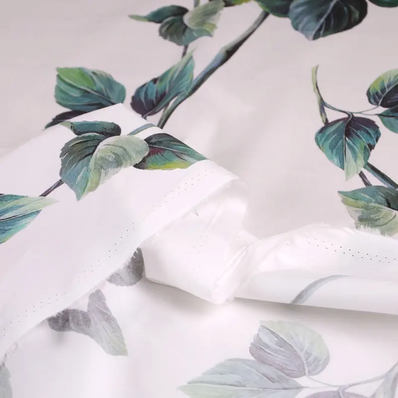 

white rose flowers digital print skirt fabric and 60S cotton poplin fabric for kids women dress DIY sewing cloth tissus au metre