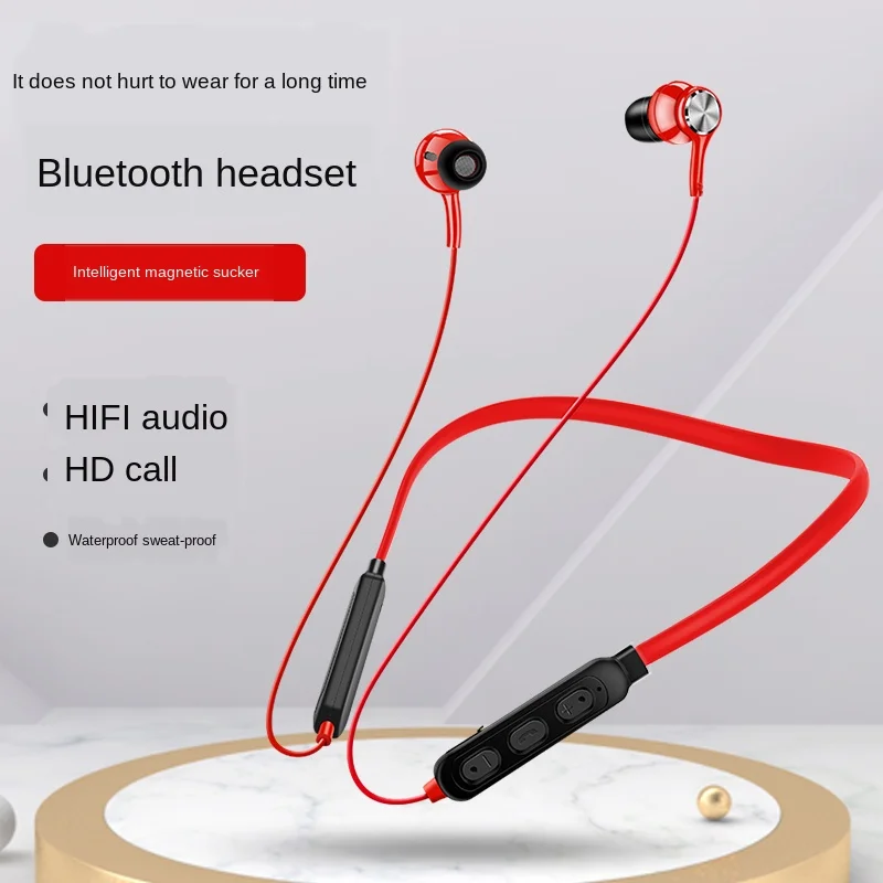 

Waterproof Sport Earbud Earphone Bluetooth 5.0 Wireless Headset Magnetic Neckband Earphones IPX5 with Noise Cancelling Mic