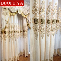 modern european luxury velvet gold printing high shading dining room living room bedroom shading window tulle curtains