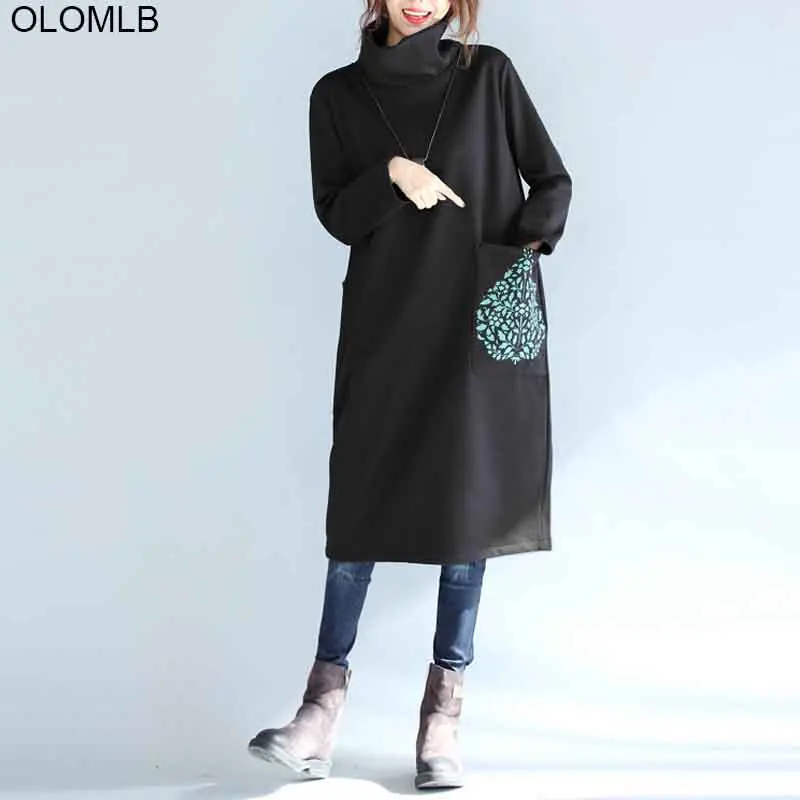 Большие размеры женское платье хлопковое плотное женская одежда свободные