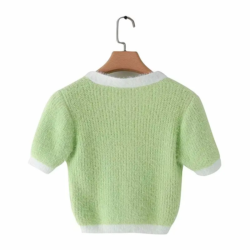 Розовый кардиган женские свитера корейский укороченный свитер желтый осенний