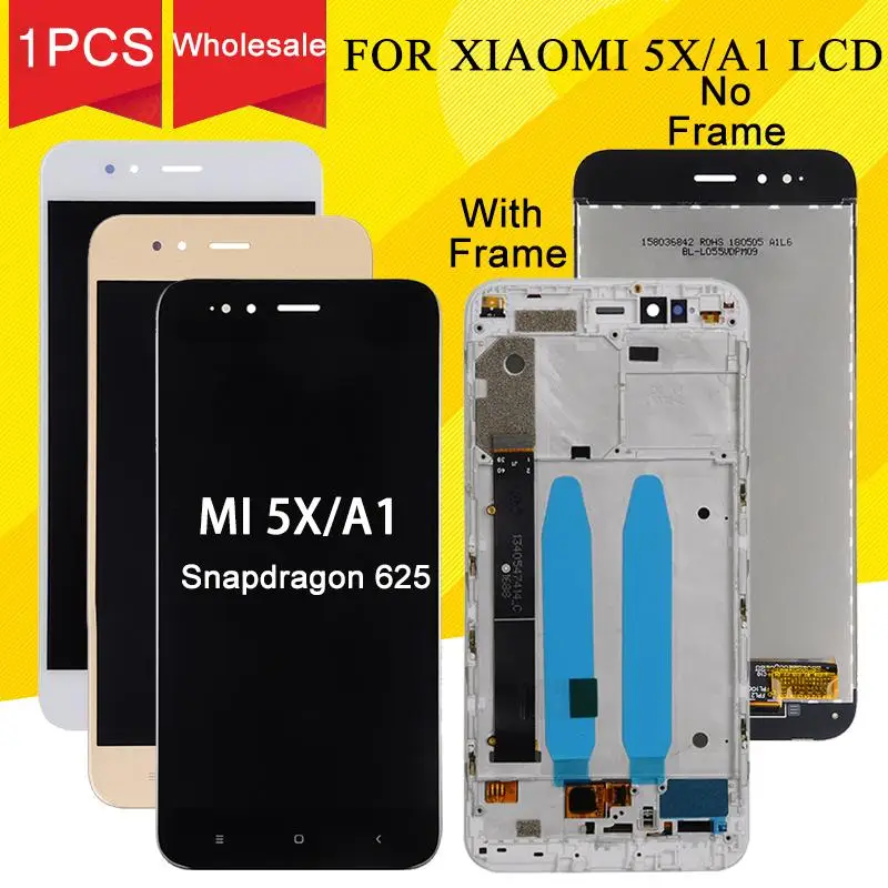 Dina mi co скидка A1 Lcd для Xiao mi 5X Lcd mi 5X mi 5X дисплей с кодирующий преобразователь сенсорного экрана в сборе с рамкой mi ddle
