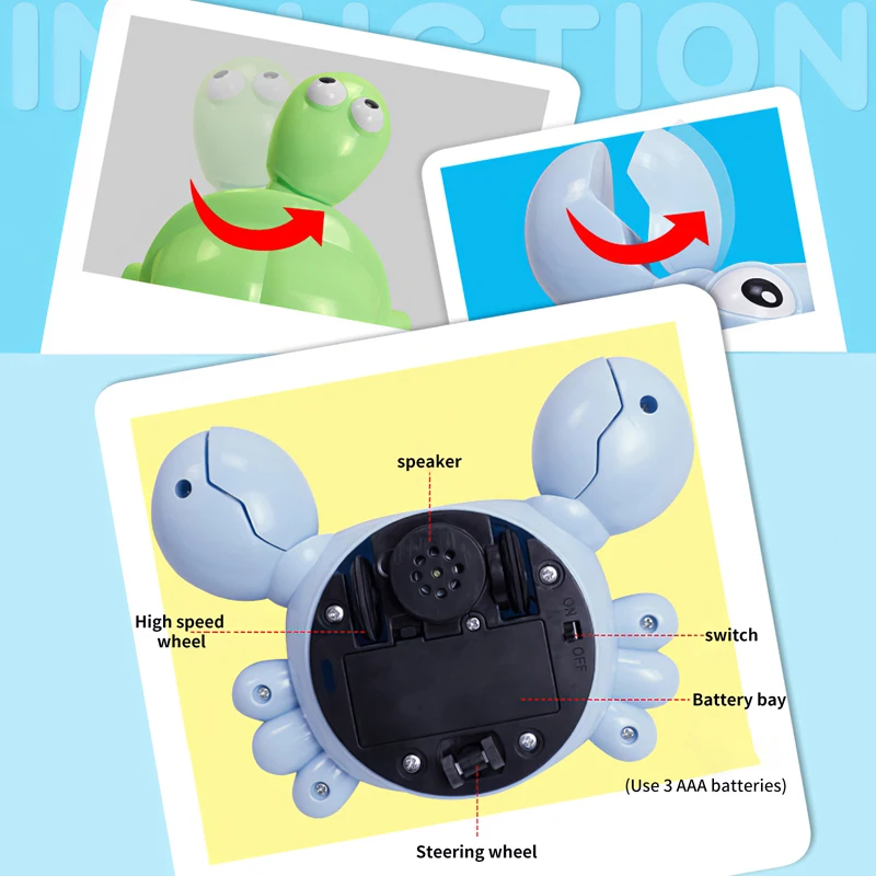 

Newest Funny Baby Climb Toys Runway Gesture Sensing Following Tortoise Crab Toys Gesture Cartoon Hand Controlled Induction Toys