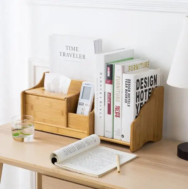 Офисные аксессуары бамбуковый бумажный поднос выдвижная полка для книг