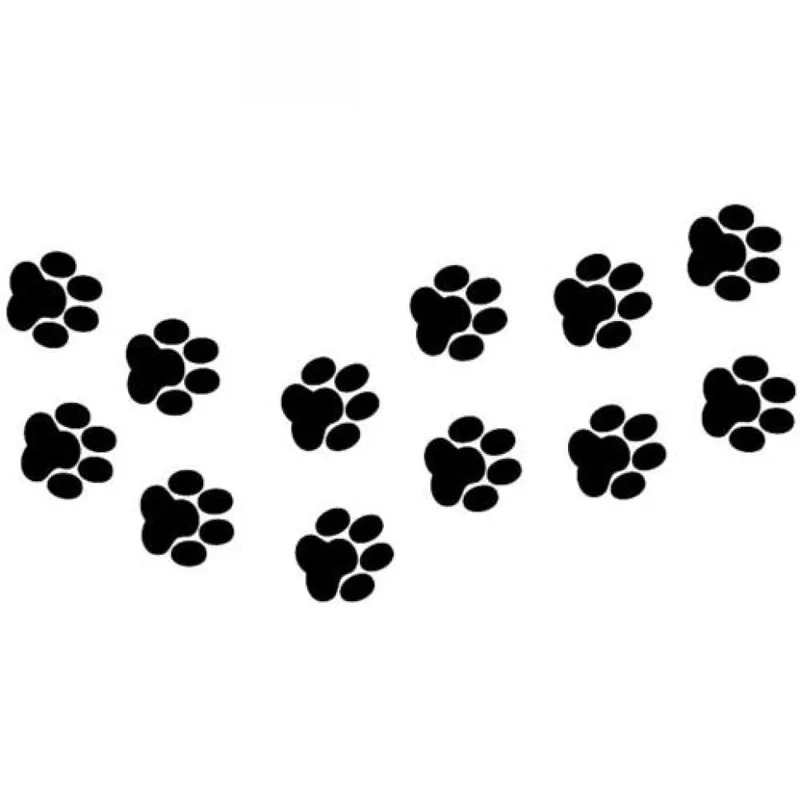 

Cute Animal Cat Paw Print Pattern Decals Fashion Car Decoration Personality Pvc Car Window Sticker Black/white, 13cm*7cm