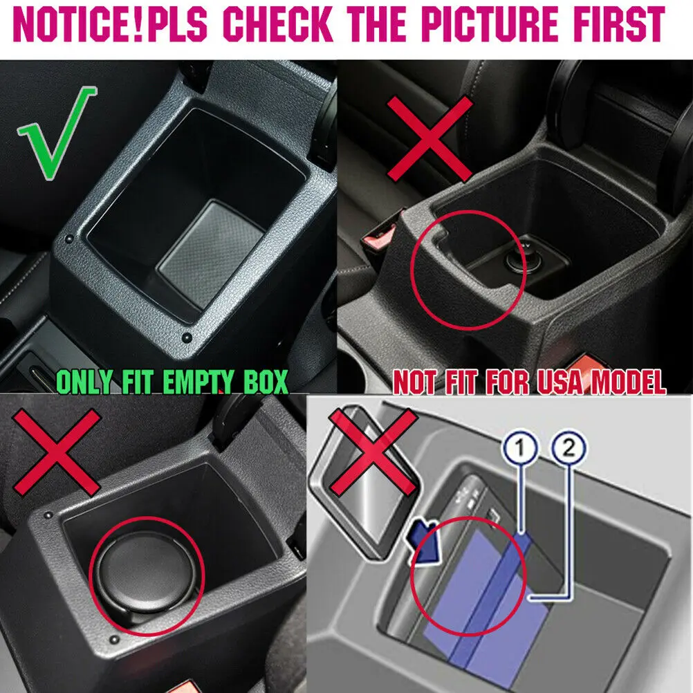 

Armrest Container Car Center Console Tray Black Classic Accessories Durable Practical