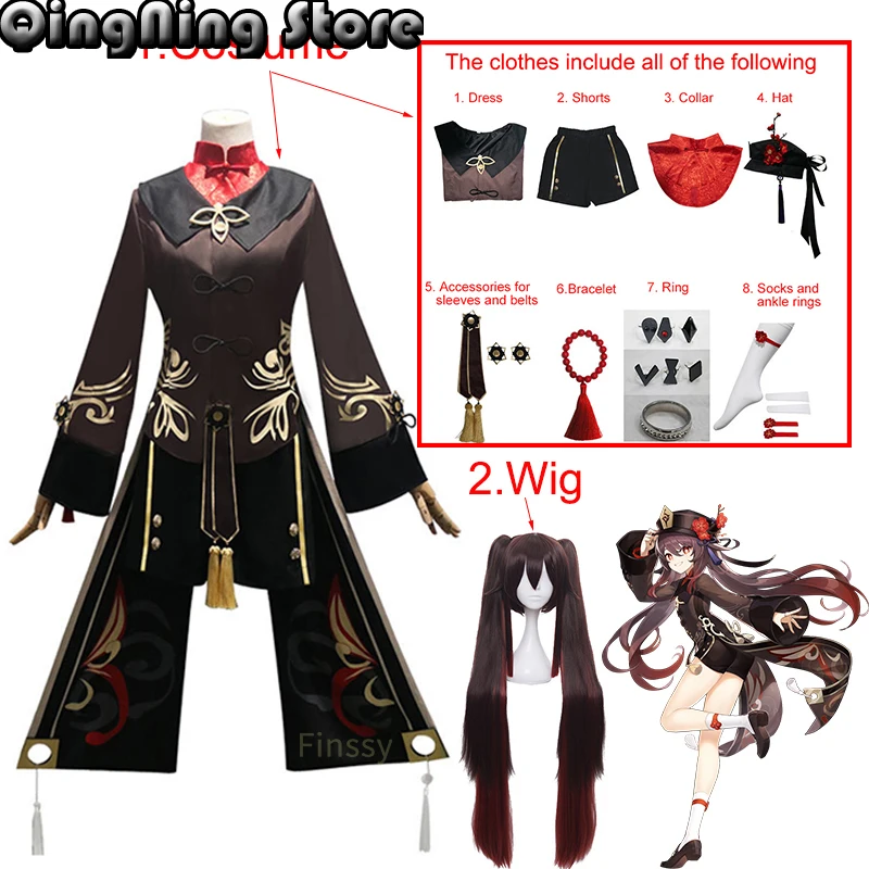 

Genshin Impact Hu Tao Cosplay Costume Chinese Ancient Costume Halloween Carnival Hutao Clothes For Girls