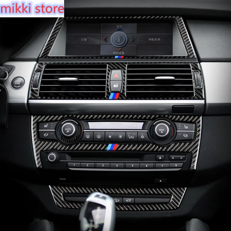 

Аксессуары для BMW X5 X6 E70 E71, автомобильная наклейка из углеродного волокна на решетку воздуховода, кондиционера, вентиляционную раму