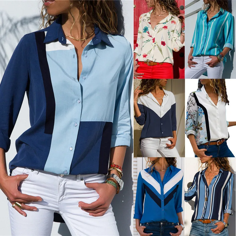 RICORIT женские шифоновые блузки с длинным рукавом Chemise Femme офисная рубашка для