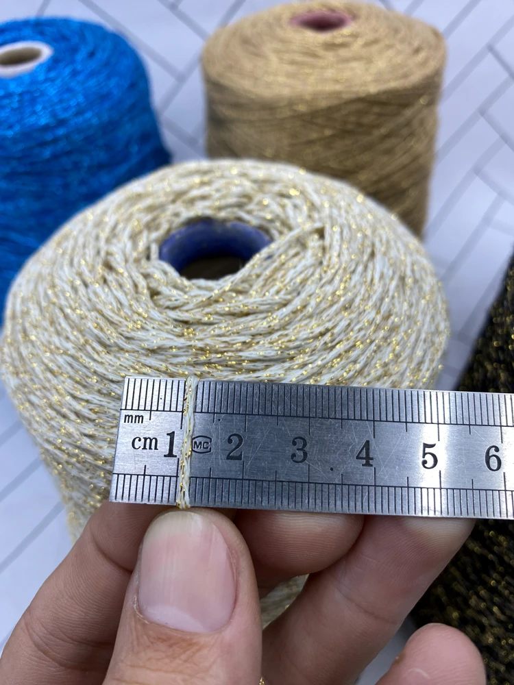 

500g Burst Gold Silk Hollow Yarn Bag Shawl Doll Violence Bear Hand Woven Thread