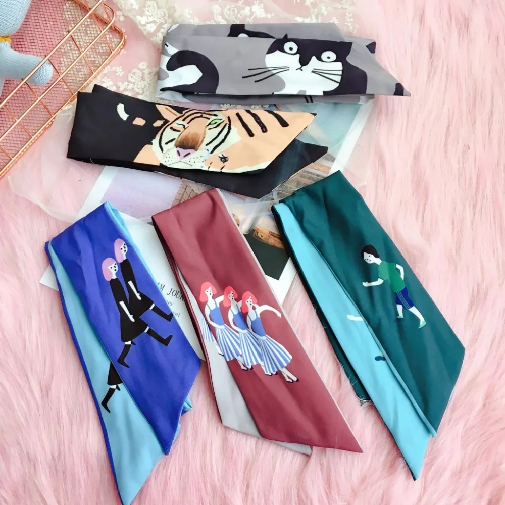 

Korea Cartoon Plaid Wide Double-Sided Color Matching Headbands For Girls Bunny Hairbands For Women Hair Bows Hair Accessories -4