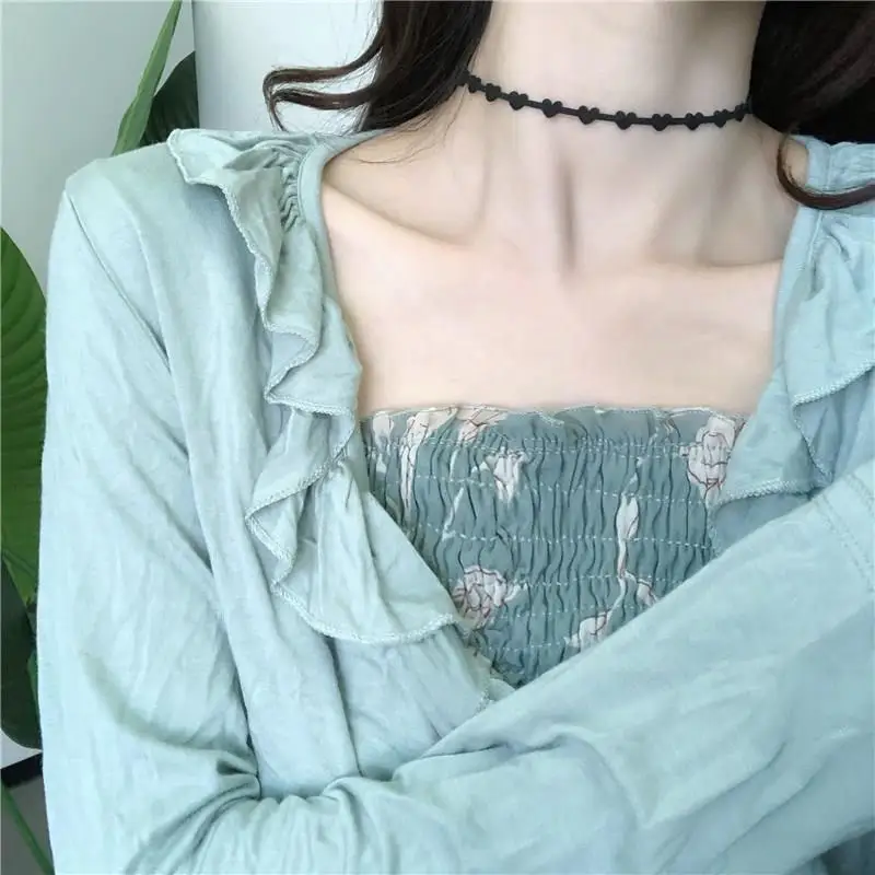 Черное Кружевное модное Колье чокер женский Бархатный Love Heart Chocker | Украшения и