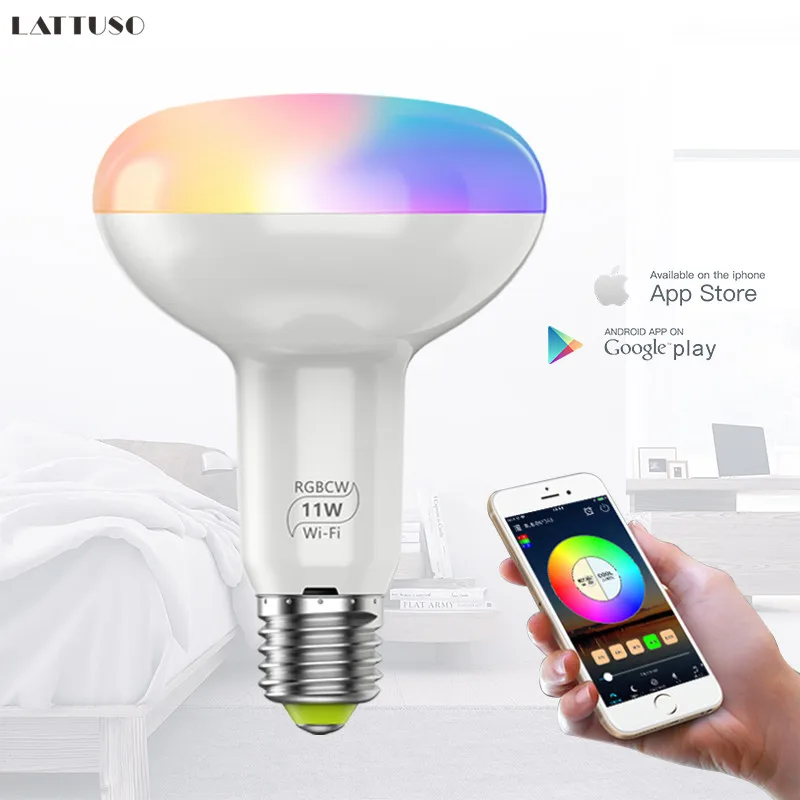 

E27 Smart WiFi светильник лампочка 11W 110V 220V затемнения светодиодные лампы приложение с просыпающимся Смарт ночной Светильник Совместимость с Amazon ...