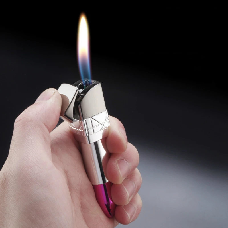 

Girls Lipstick Pendant Lighter Portable Inflatable Metal Open Fmale Encendedores Cigar Smoking Isqueiro Gadgets for Women