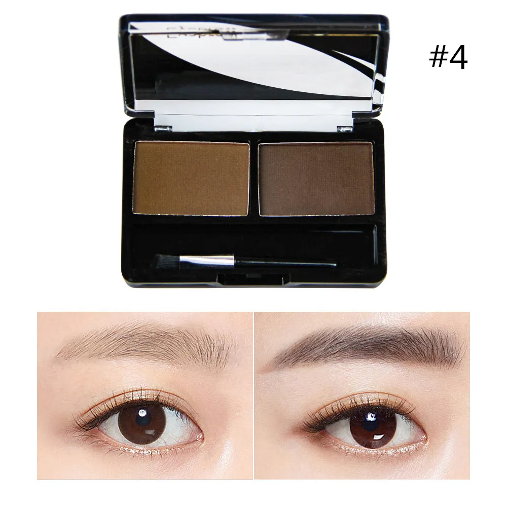 SANIYE 2 Colors Eyebrow Powder Palette Eye Brow Enhancer Professional Waterproof Makeup Eye Shadow With Brush E0220 - Цвет: 4