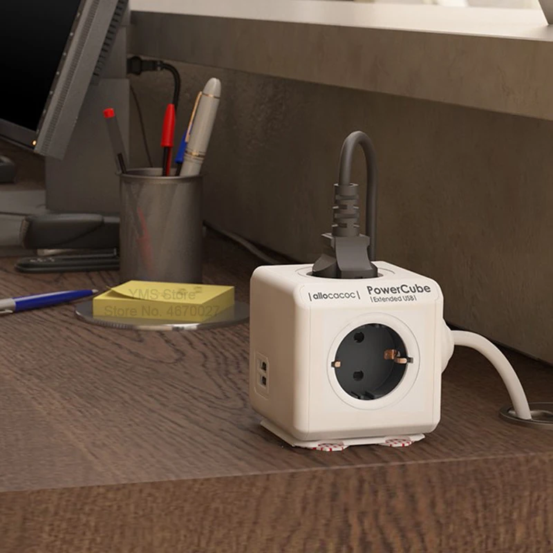 Allocacoc, ЕС переходник для розетки, удлинитель, розетка с usb удлинитель пробка 4 гнезда, умный блок питания, адаптер, 2 USB, 5 В, 2.1A, зарядный порт, для дома, офиса, зарядка