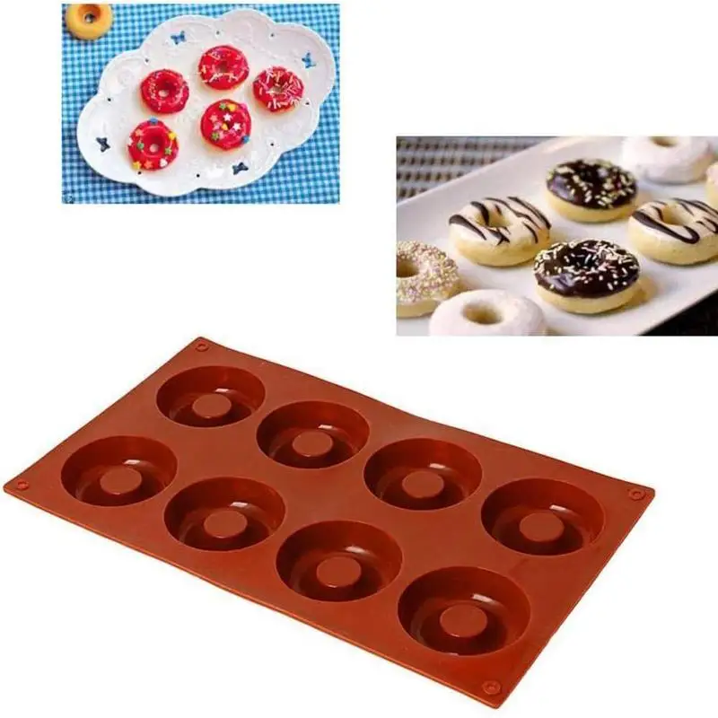 

1Pc 8 Holes Donut Silicone Mold Chocolate Biscuit Cake Household DIY Mold Kitchen Mold Soap Baking Cake Mold Tool Y1B8