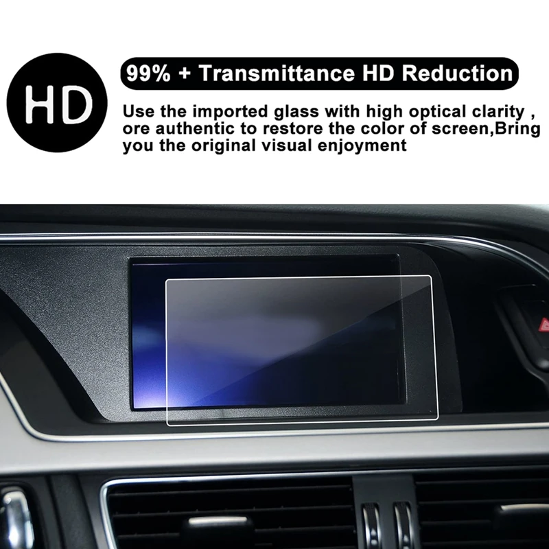 

AU05 -For 2010-2016 - Q5 SQ5 A4 A5 S4 S5 MMI 7-Inch Navigation Press Screen Display Tempered Glass Protector Film 149X87mm