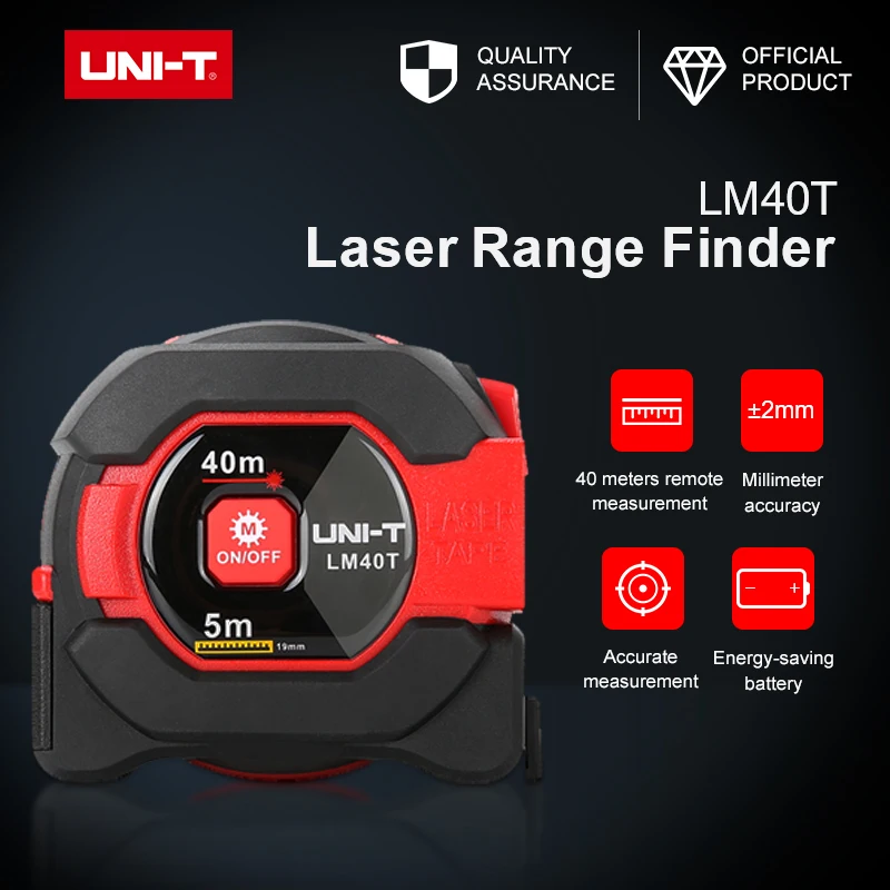 LM40T 2 in 1 Laser Ranging Tape Measure Buildings, Interior and Exterior Decoration Design Engineering Measurement rangefinder