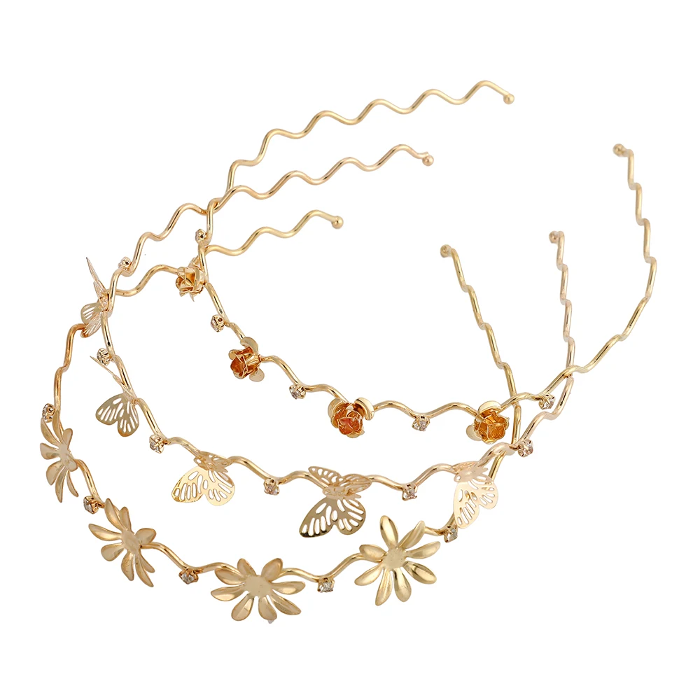 Женская повязка на голову AWAYTR золотистая для волос в стиле ретро свадебный