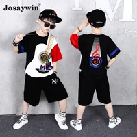 josaywin summer clothes sets children suits kids boys casual sports 2 pieces sets topshorts outfits active teenager print sets