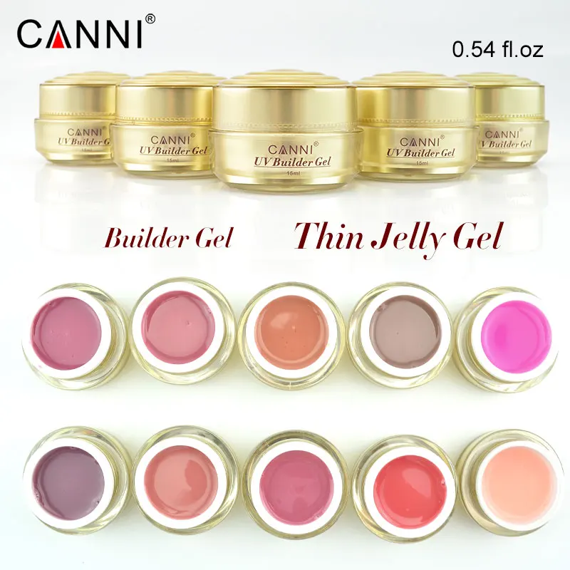 #50951 CANNI поставка для ногтей Золотая бутылка гель конструирования 15 мл Прозрачный