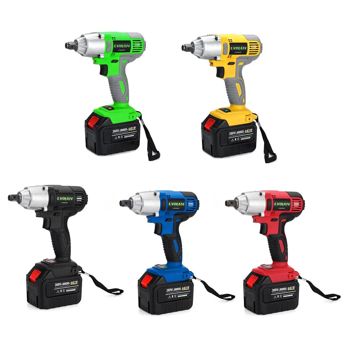 

110-240V Electric Brushless Impact Wrench Waterproof Low Noise Rechargeable Electric Wrench 330Nm Li Battery Electric Wrench