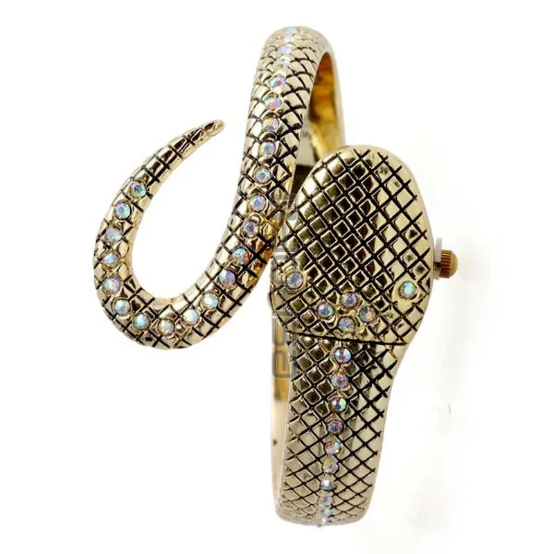 2019! Новинка! Часы с змеиным браслетом женские модные часы брендовые кварцевые