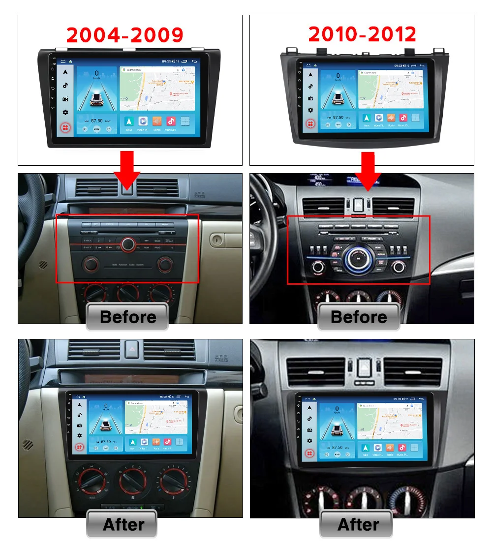 Автомагнитола SWC 2 Din Android 10 0 6 ГБ ОЗУ 128 Гб ПЗУ мультимедийный плеер для Mazda 3 2004-2013 Maxx