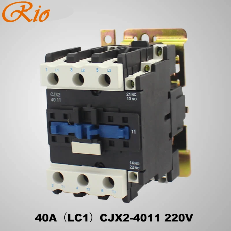 

AC contactor 40A (LC1) CJX2-4011 220V coil voltage silver contact