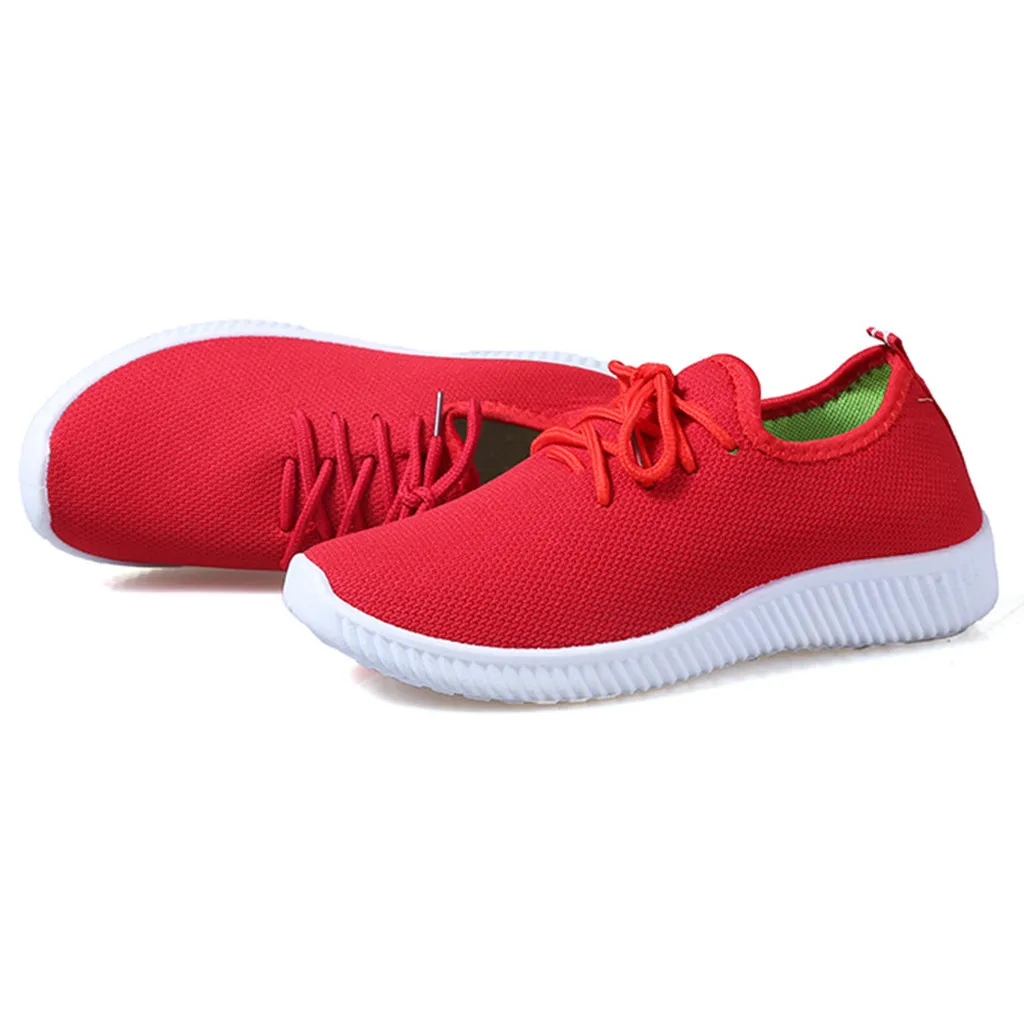 Women Sneakers Outdoor Solid Round Toe Breathable Loafers Soft Leisure Flat Running Shoes Sports Shoes Light Bottom Shoes#1007