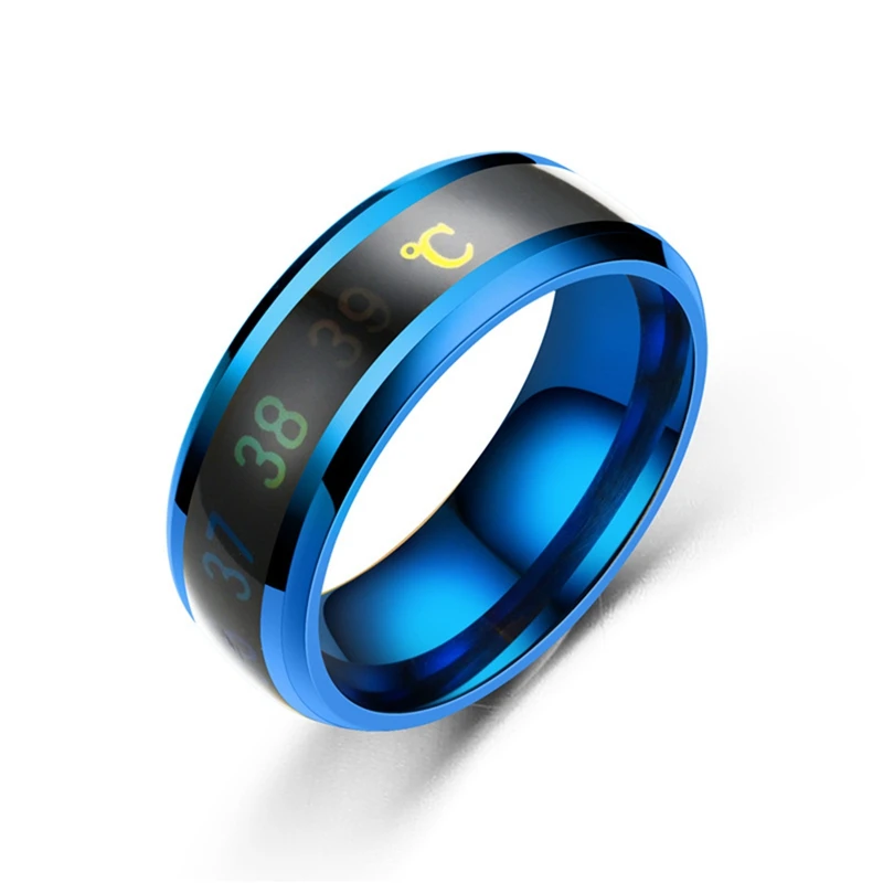 Temperature Ring Titanium Steel Mood Emotion Feeling Intelligent Sensitive Rings for Women Men Waterproof Jewelry | Украшения и