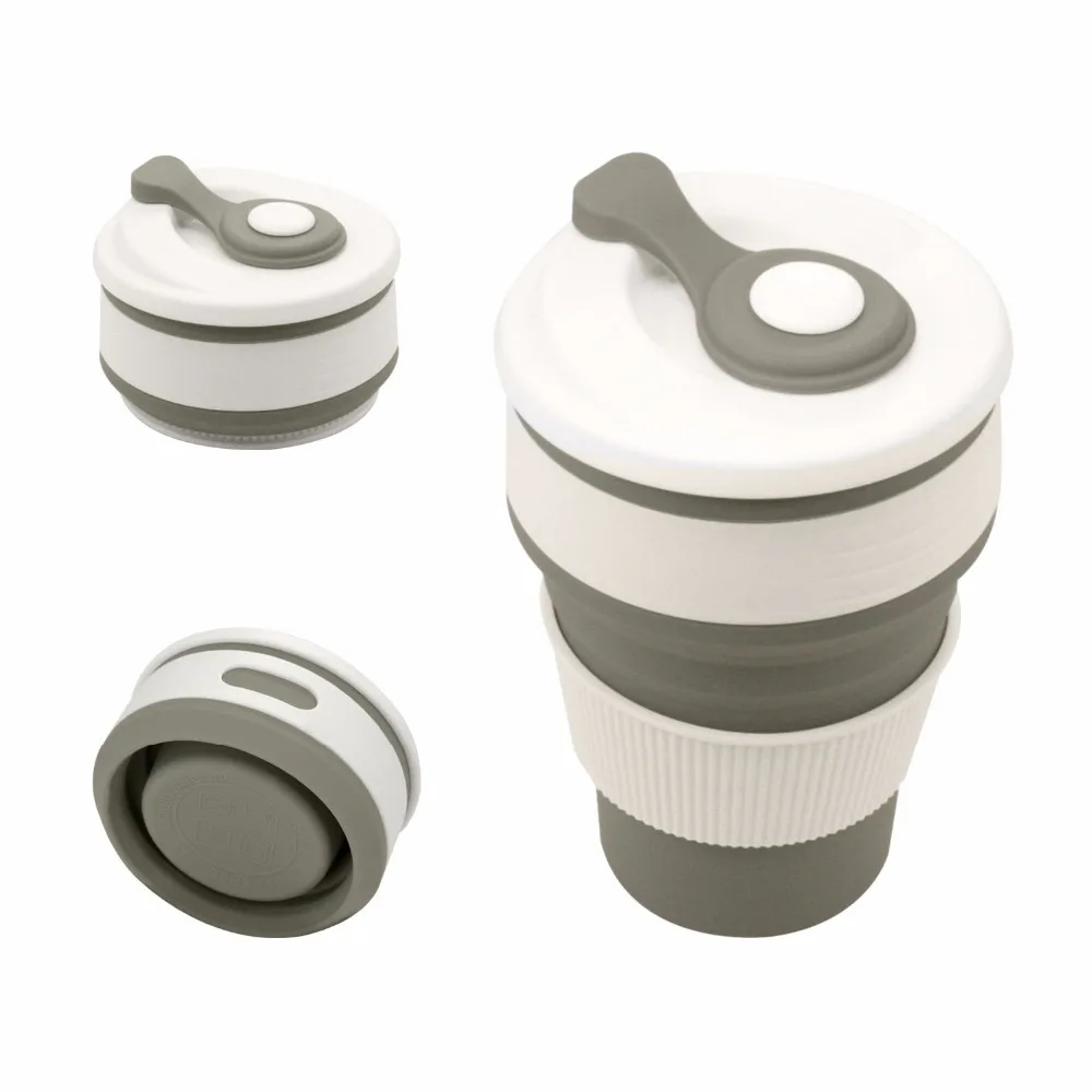 Tazas de café plegables de silicona para viaje, vasos de agua sin BPA plegables, artículos para beber de grado alimenticio, tazas de té y café