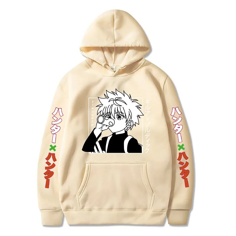 

Streetwear Hoodies Hunter X Hunter Killua Men Zoldyck Devil Eyes Dark Punk Tops Unisex Harajuku Casual Hip hop Men's Sweatshirt