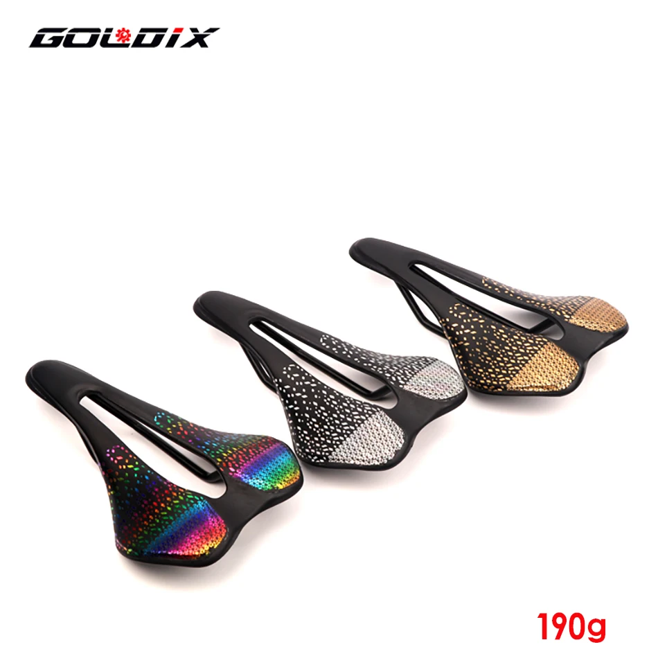 

GOLDIX mountain road bike saddle ultra-light polycarbonate fiber hollow breathable racing seat bag bicycle seat road bike saddle