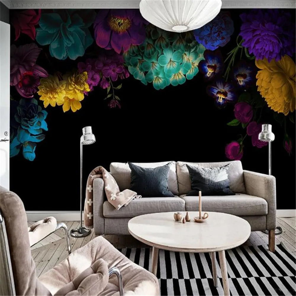 milofi american garden color rose flower blossom bedroom background wall | Обустройство дома
