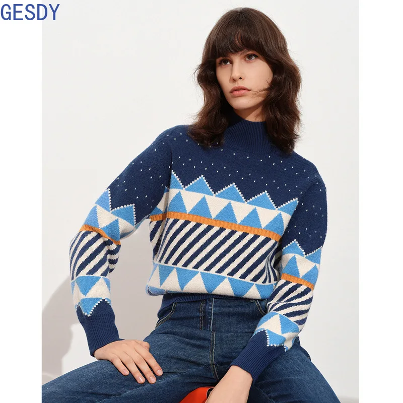 

Sueters De Mujer Winter Haut Femme Korean Style Blusas Manga Larga Pullovers Knitted Sweater Turtleneck Women Top Mujer