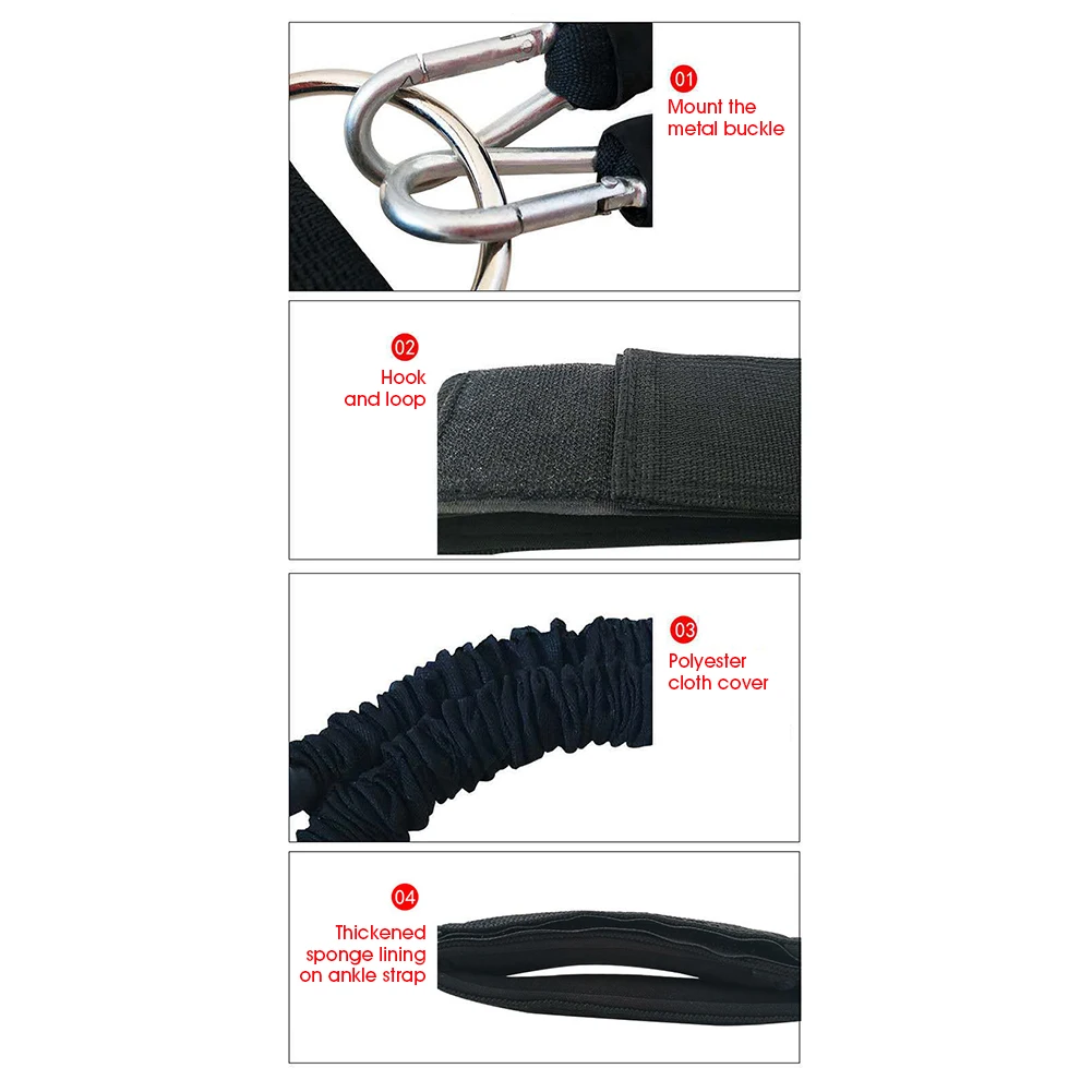 

Resistance Bands Workout Latex Elastic Cord with Padded Ankle Straps 2 Stackable 35LBS Cables for Legs