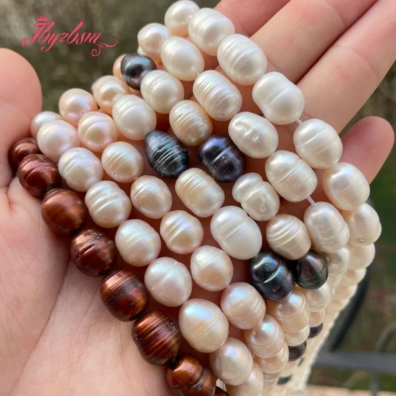 8x10-9x11mm Oval Natural Freshwater Pearl Loose Bead for DIY Women Classical Necklace Bracelet Earrings Rings Jewelry Making 15