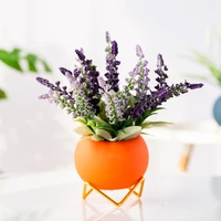 small ceramic flower pots and planters with gold metal stand 4 inch coloful cactus succulents potted indoor planter pot gift