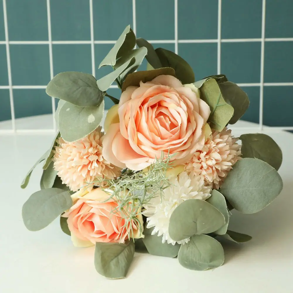 

Simulation Flower Rose Flower Living Room Bedroom Decoration Flower Bouquet of Roses Decoration Bouquet Decoration Flower Diy