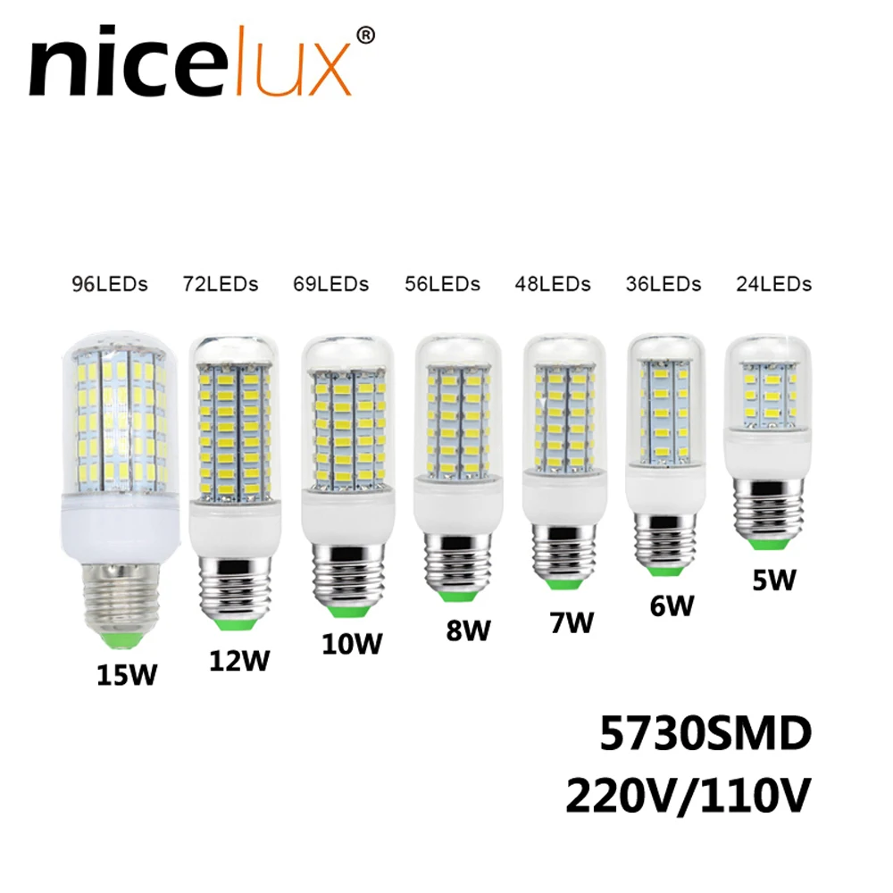 1 шт. Светодиодная лампа E14 E27 B22 G9 E12 E26 GU10 5 Вт 8 12 110 В 220 светодиодная кукуруза угол