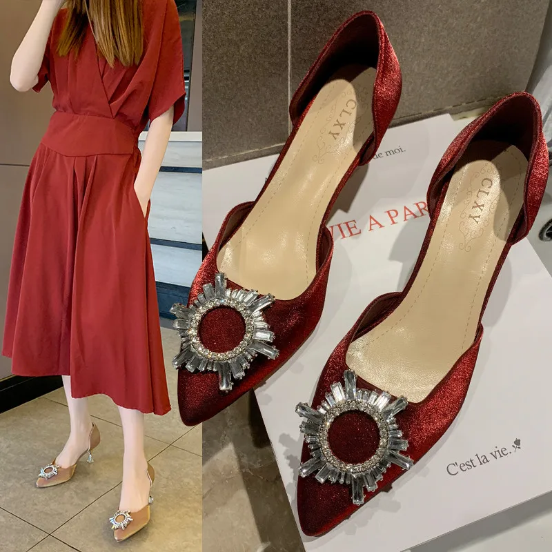 Шелковая обувь из хлопка с кристаллами коллекция 2019 года новые летние туфли