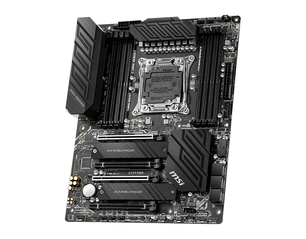 НОВЫЙ MSI X299 PRO решение с высокой скоростью USB 3.2 Gen2 x2 Core Boost DDR4 Dual LAN с 1x 2.5G Twin Turbo M.2 включено.