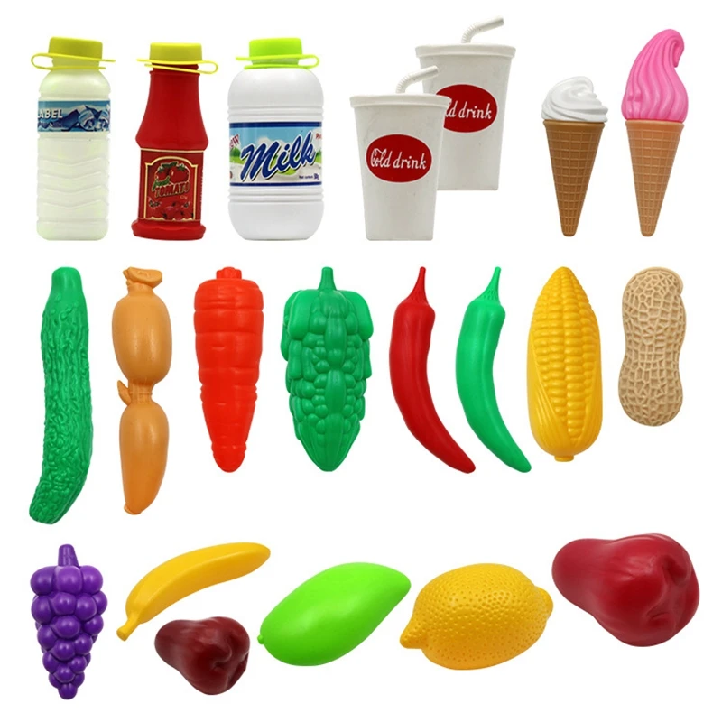 

Plastic Kitchen Toys for Vegetables and Fruits Children's Safety Educational Toys Cooking Games