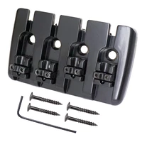 tooyful bass bridge tailpiece with screws wrench guitar accessories for 4 string electric bass replacement parts black