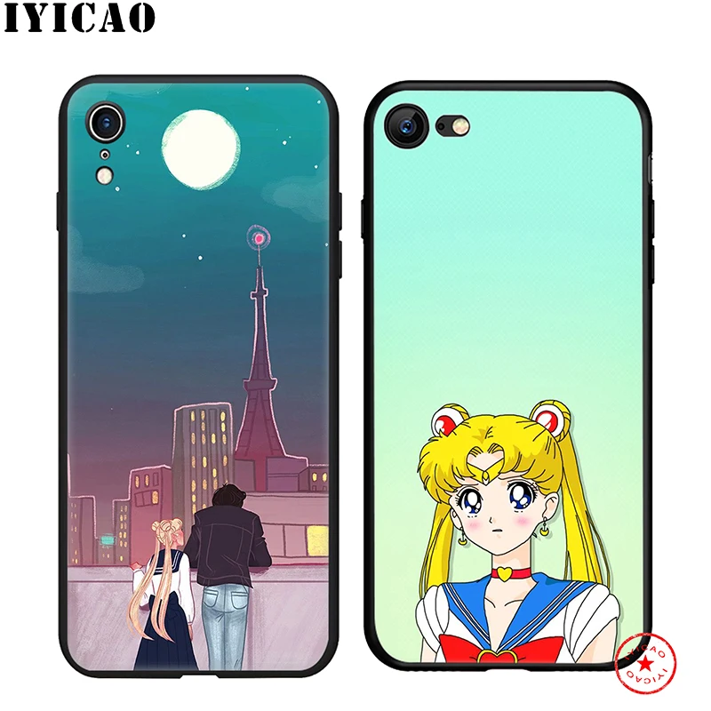 Мягкий чехол для телефона IYICAO Sailor Moon iPhone 11 Pro XR X XS Max 6 6S 7 8 Plus 5 5S SE силиконовый TPU |